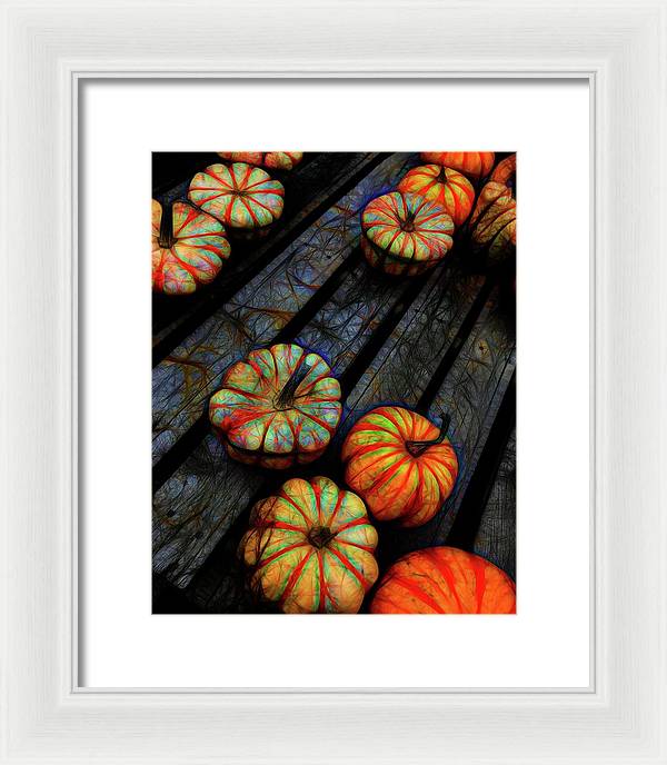 Colorful Fall Gourds - Framed Print