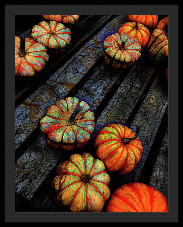 Colorful Fall Gourds - Framed Print