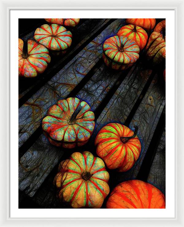 Colorful Fall Gourds - Framed Print