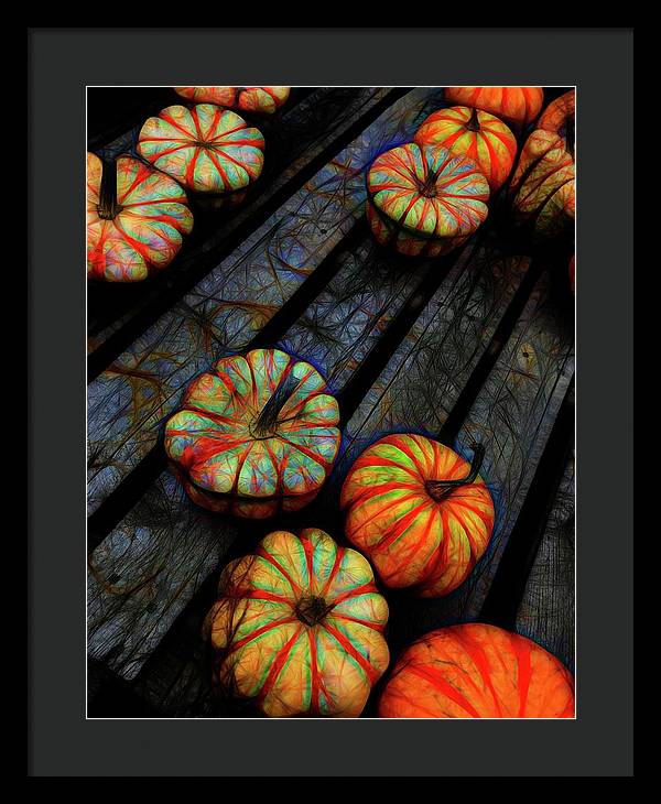 Colorful Fall Gourds - Framed Print