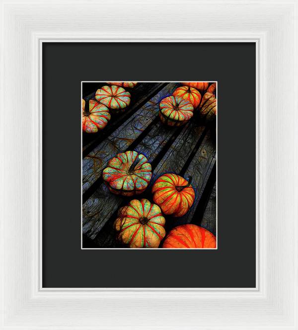 Colorful Fall Gourds - Framed Print