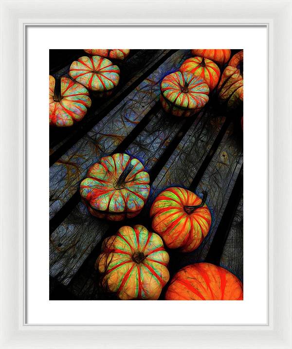 Colorful Fall Gourds - Framed Print