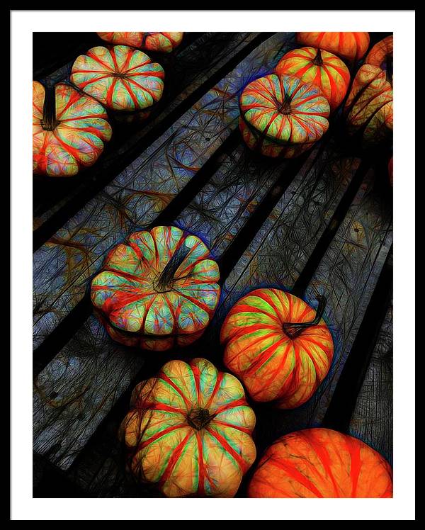 Colorful Fall Gourds - Framed Print