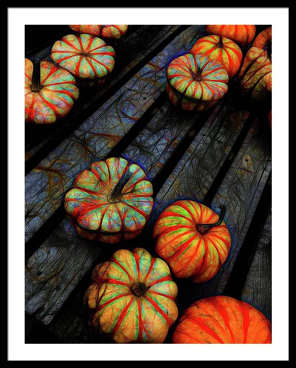 Colorful Fall Gourds - Framed Print