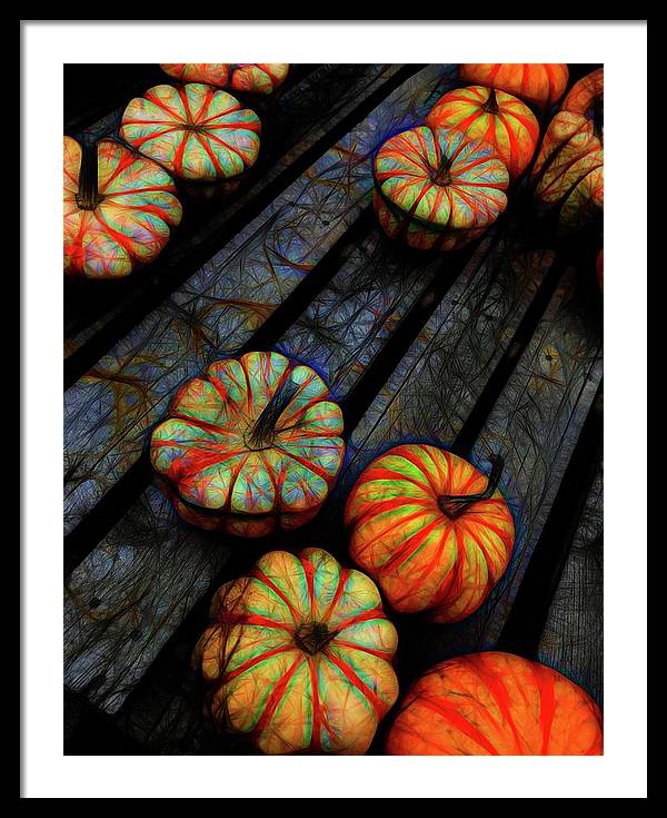 Colorful Fall Gourds - Framed Print