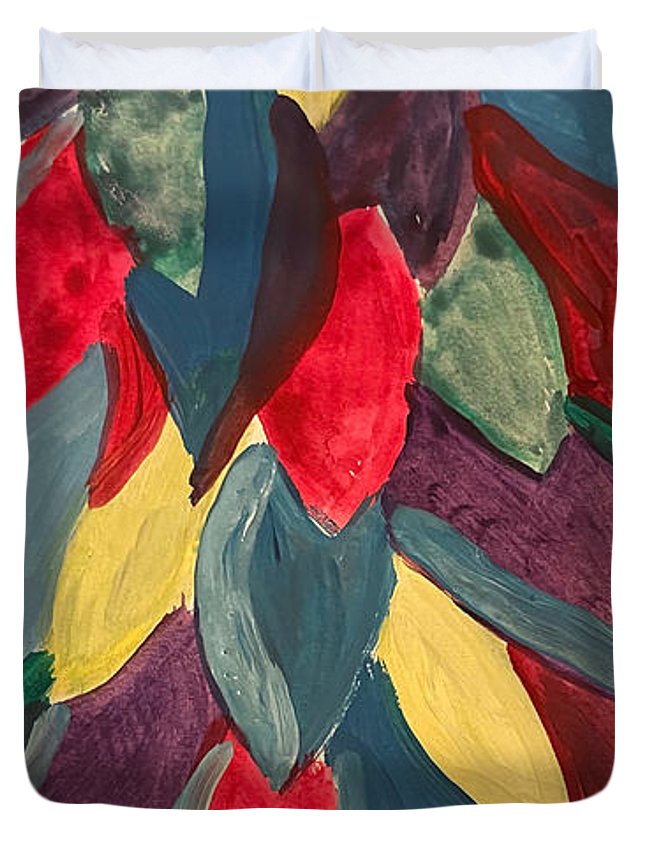 Colorful Leaves Watercolor - Duvet Cover