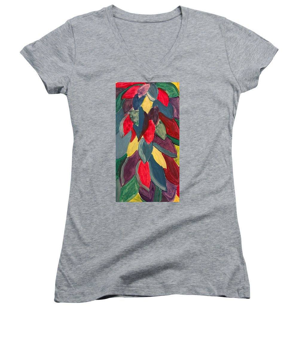 Colorful Leaves Watercolor - Women's V-Neck