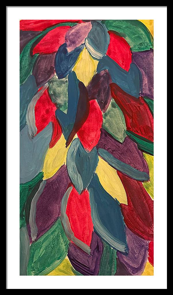 Colorful Leaves Watercolor - Framed Print