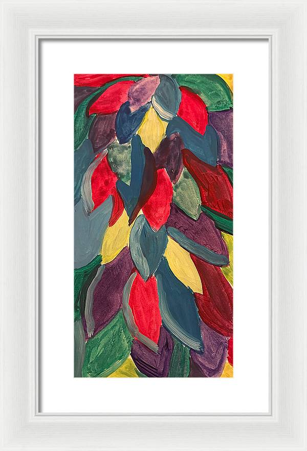 Colorful Leaves Watercolor - Framed Print