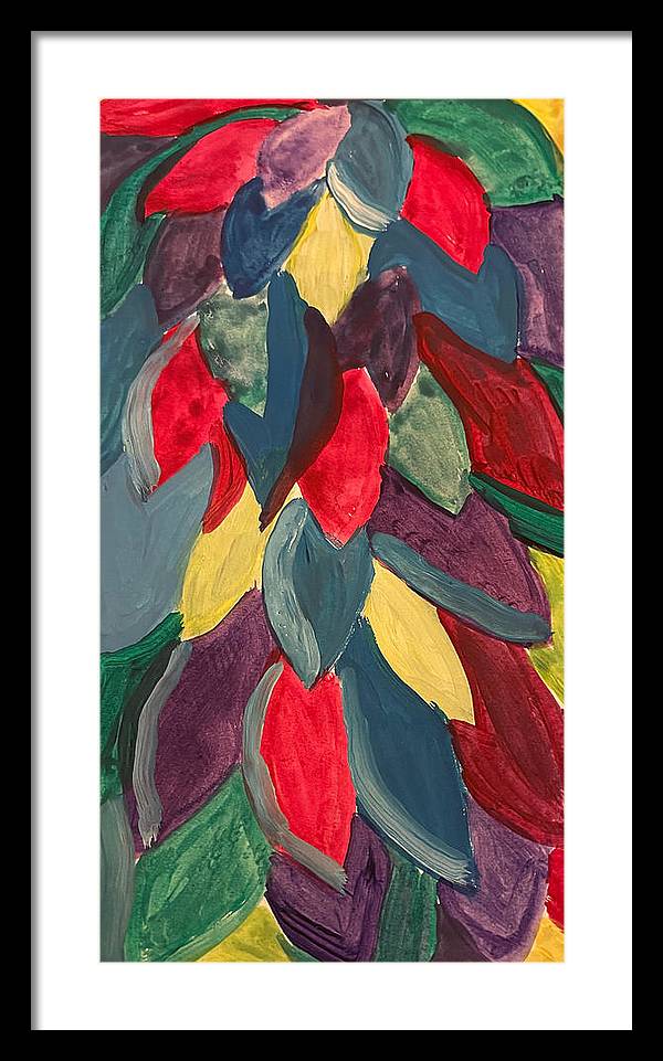 Colorful Leaves Watercolor - Framed Print