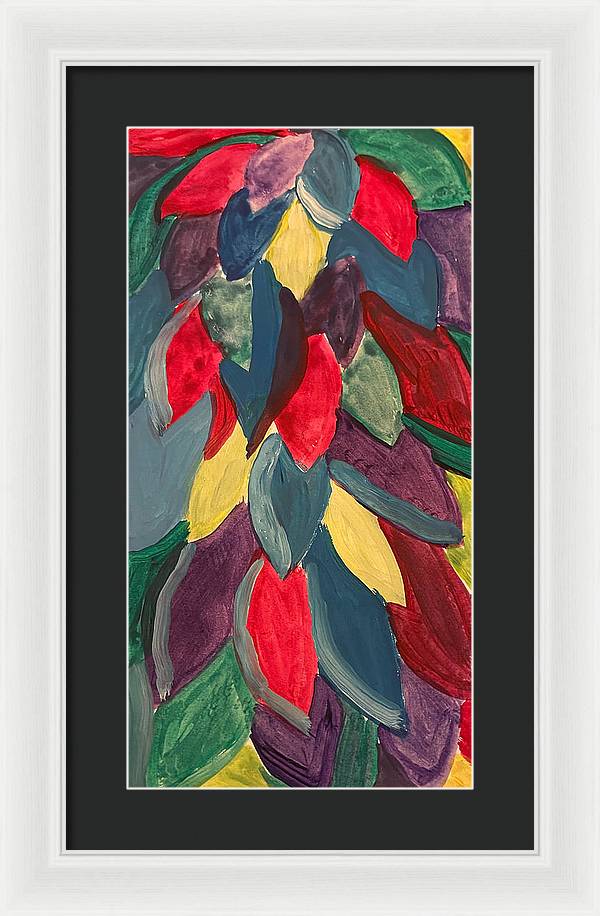 Colorful Leaves Watercolor - Framed Print