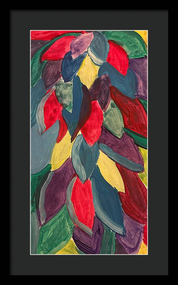 Colorful Leaves Watercolor - Framed Print