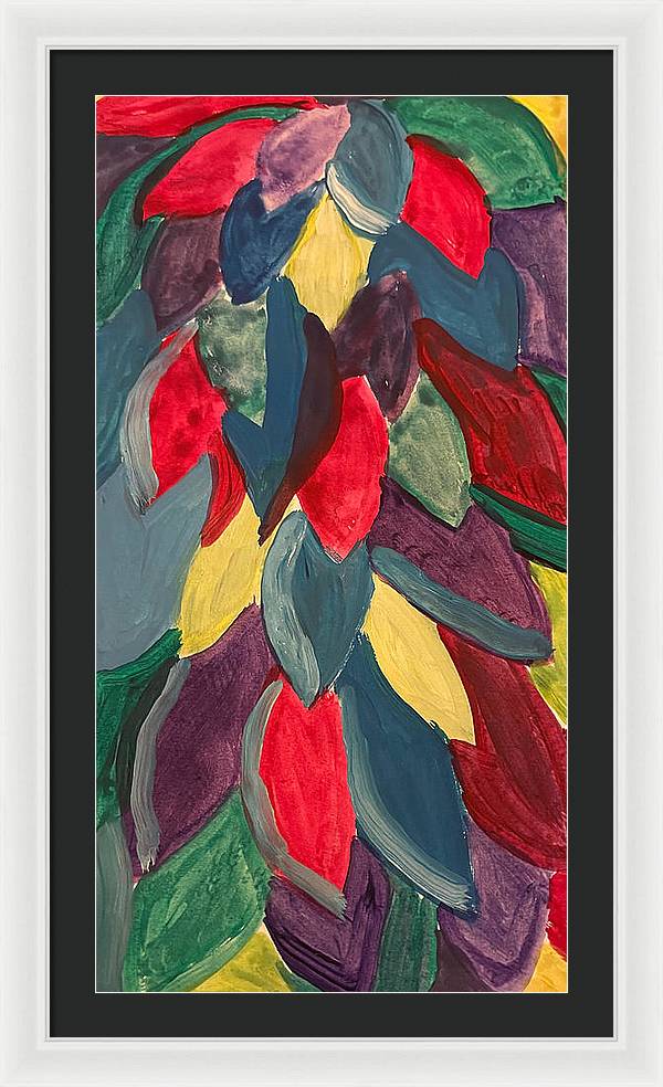 Colorful Leaves Watercolor - Framed Print