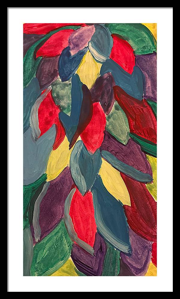 Colorful Leaves Watercolor - Framed Print