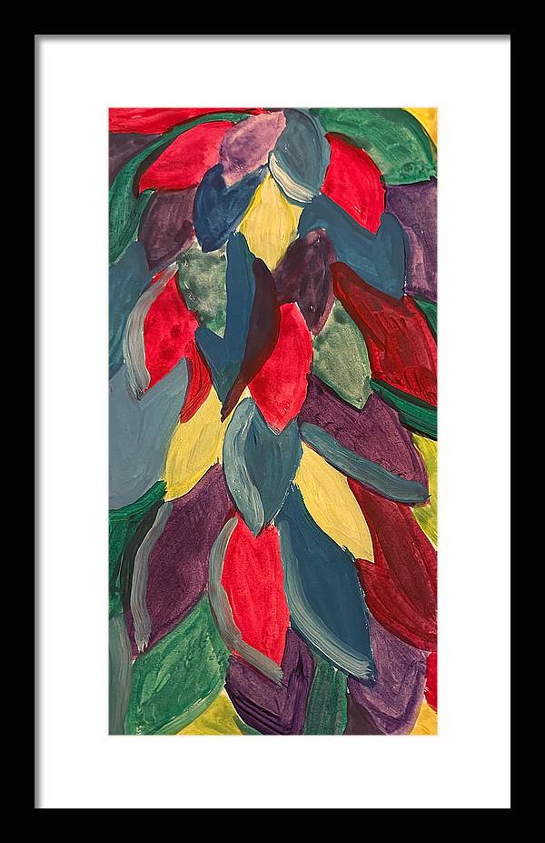 Colorful Leaves Watercolor - Framed Print
