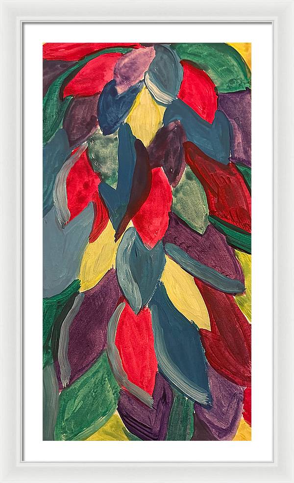 Colorful Leaves Watercolor - Framed Print