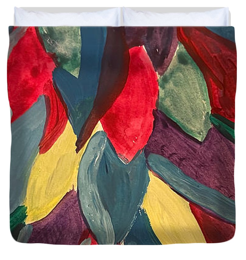 Colorful Leaves Watercolor - Duvet Cover