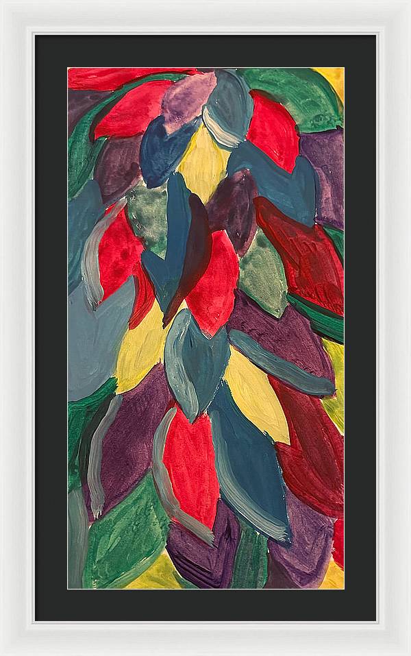 Colorful Leaves Watercolor - Framed Print