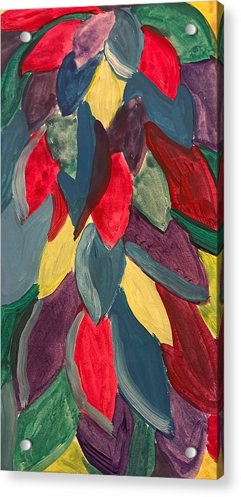 Colorful Leaves Watercolor - Acrylic Print