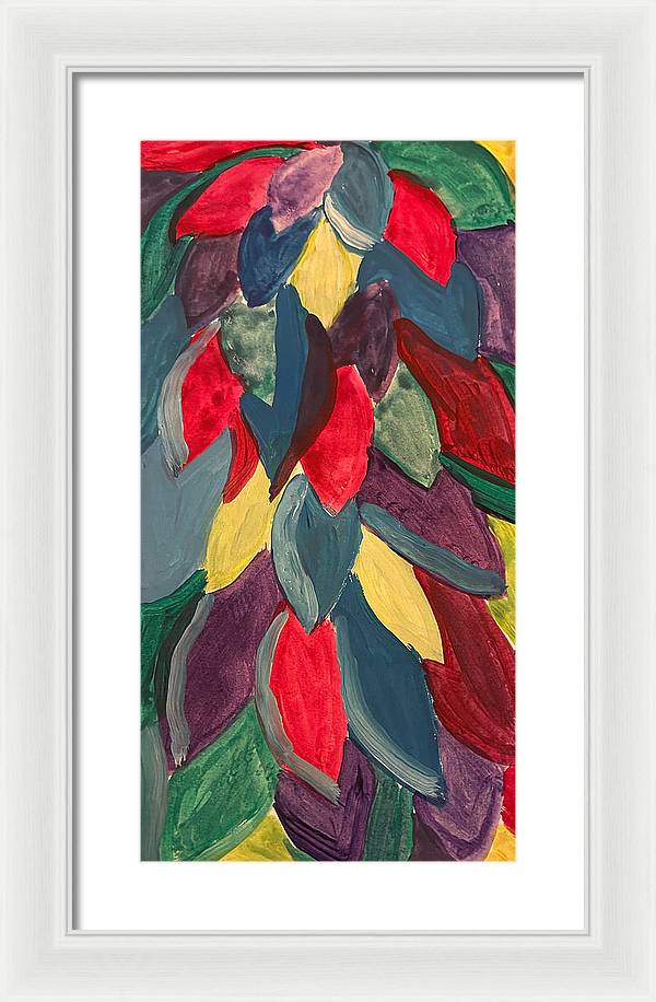 Colorful Leaves Watercolor - Framed Print