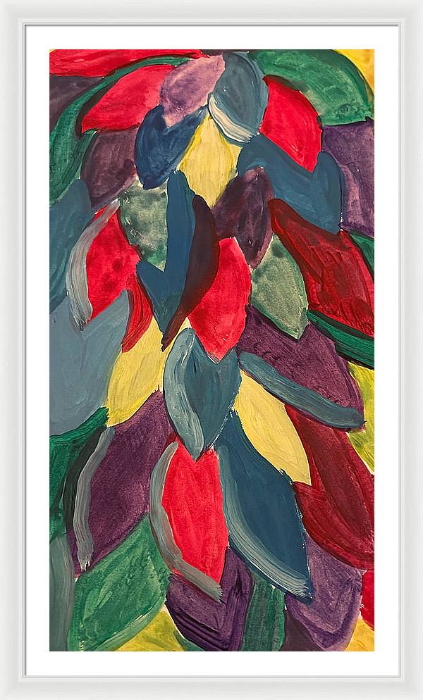 Colorful Leaves Watercolor - Framed Print