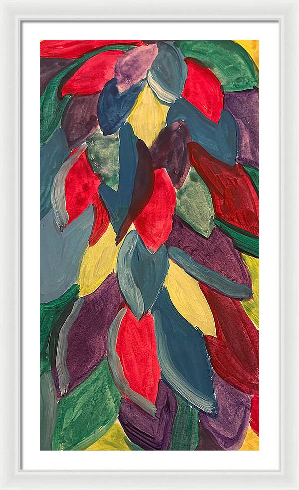 Colorful Leaves Watercolor - Framed Print