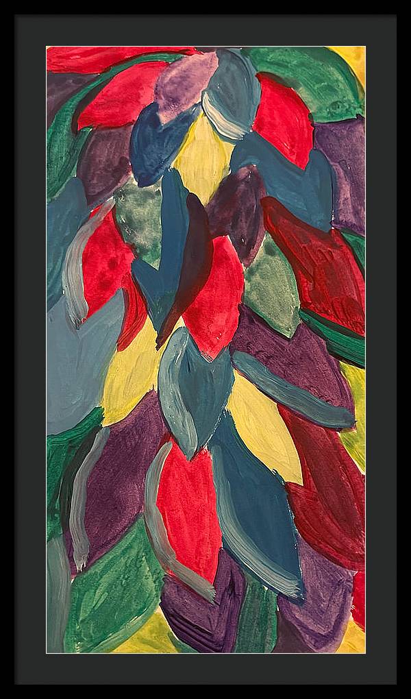 Colorful Leaves Watercolor - Framed Print