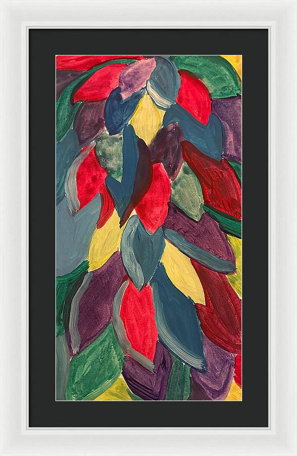 Colorful Leaves Watercolor - Framed Print