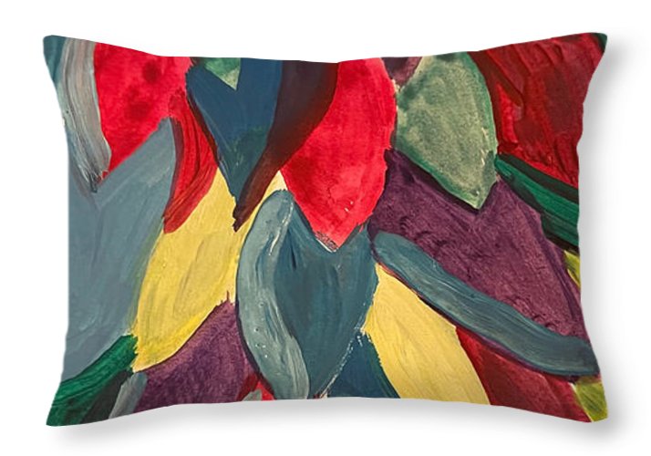 Colorful Leaves Watercolor - Throw Pillow