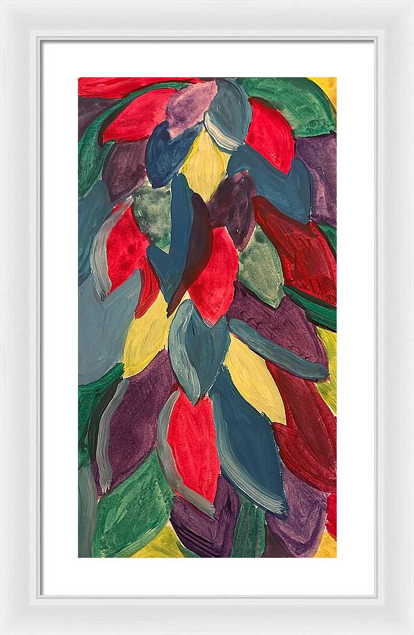 Colorful Leaves Watercolor - Framed Print