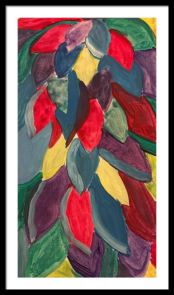 Colorful Leaves Watercolor - Framed Print
