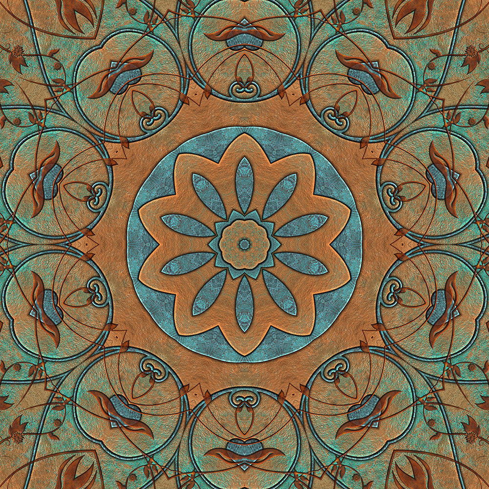 Copper Patina Kaleidoscope Digital Image Download