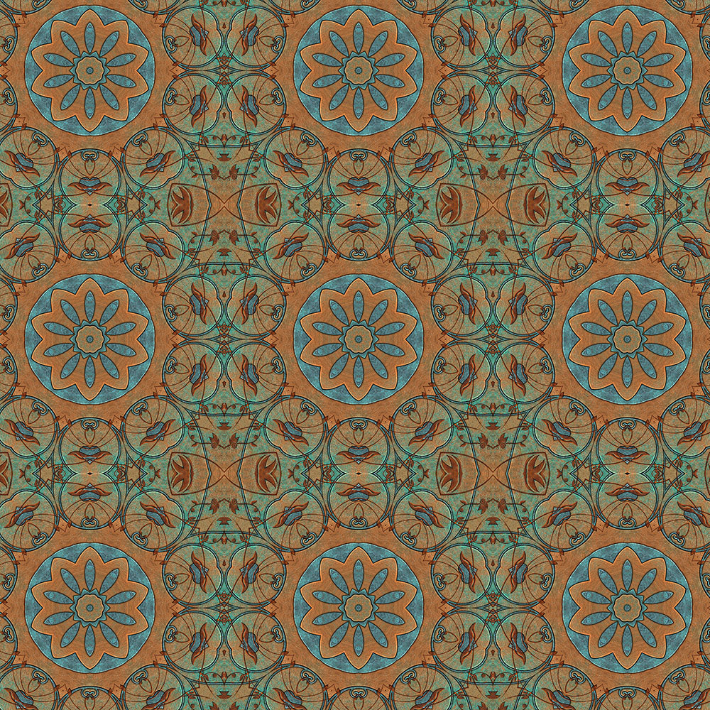 Copper Patina Kaleidoscope Digital Image Download