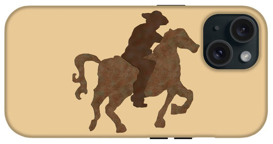 Cowboy On A Horse - Phone Case