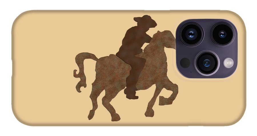 Cowboy On A Horse - Phone Case