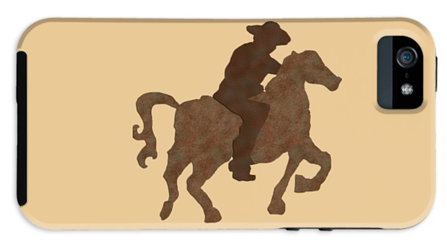 Cowboy On A Horse - Phone Case