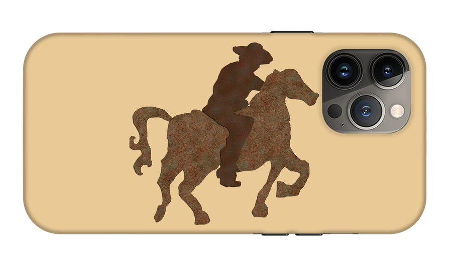 Cowboy On A Horse - Phone Case