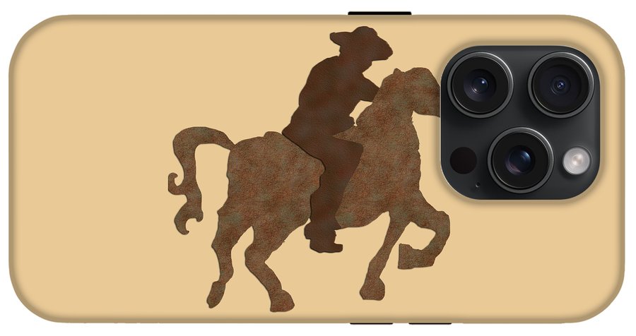 Cowboy On A Horse - Phone Case