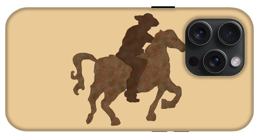 Cowboy On A Horse - Phone Case