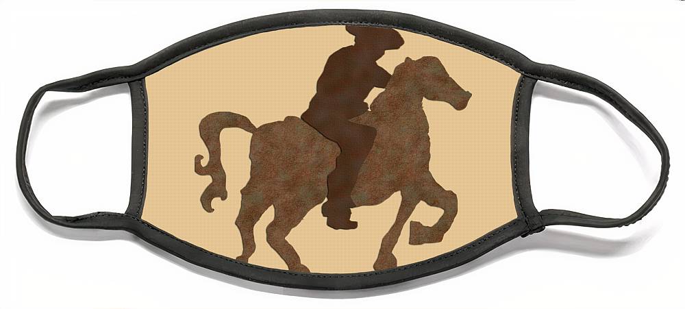Cowboy On A Horse - Face Mask