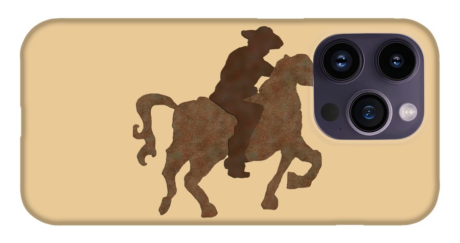 Cowboy On A Horse - Phone Case