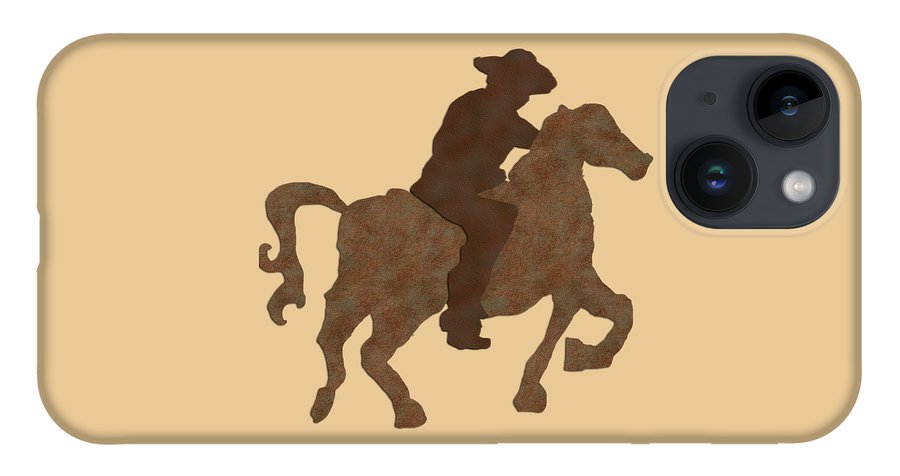 Cowboy On A Horse - Phone Case