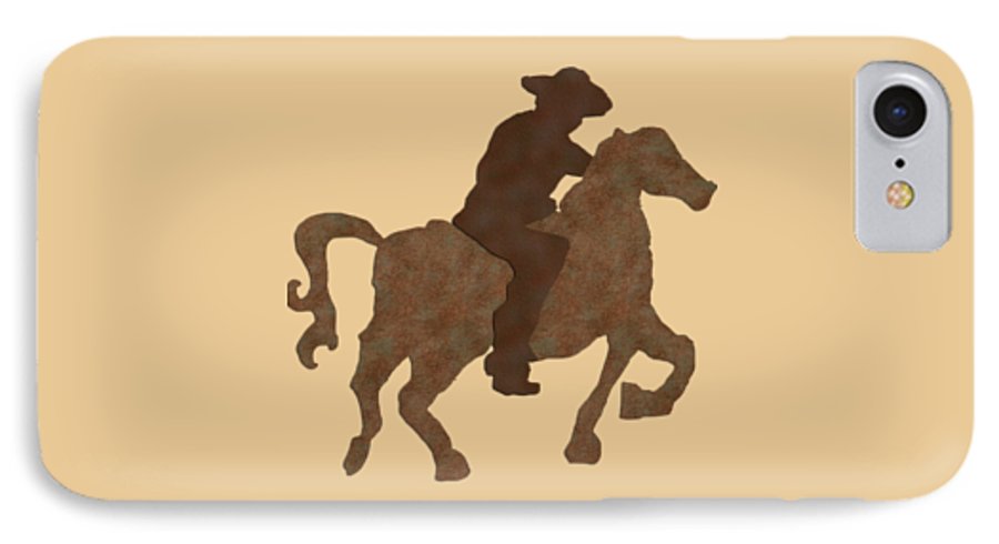 Cowboy On A Horse - Phone Case