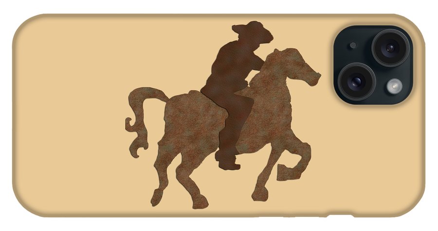 Cowboy On A Horse - Phone Case