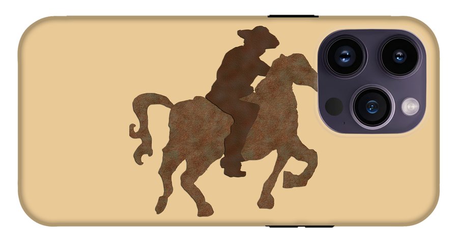 Cowboy On A Horse - Phone Case