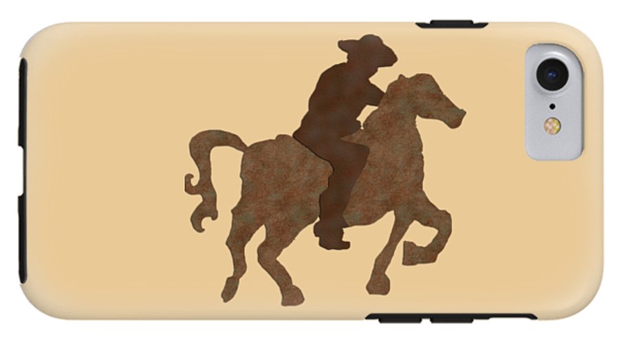 Cowboy On A Horse - Phone Case