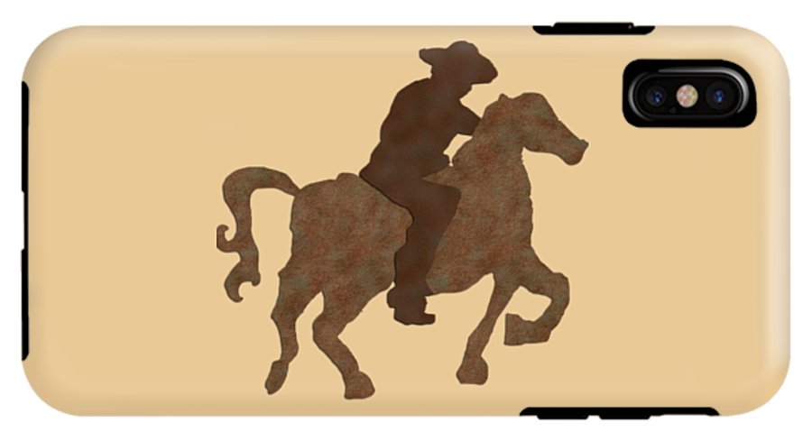 Cowboy On A Horse - Phone Case