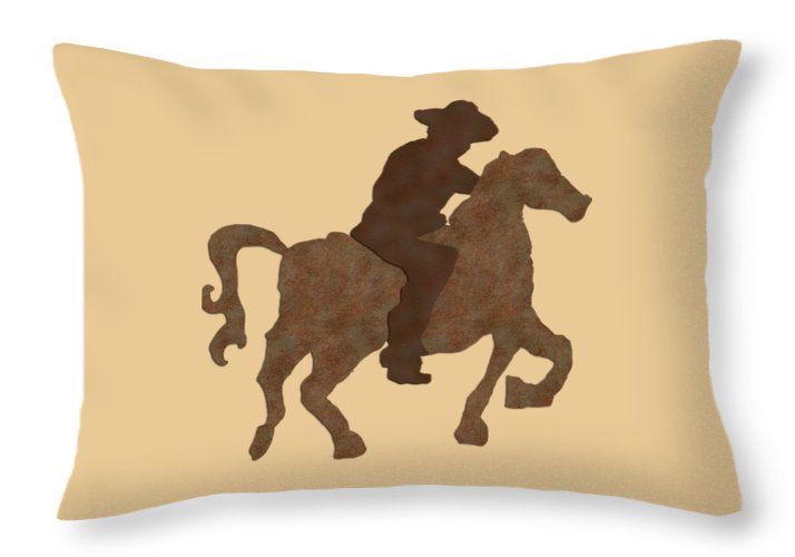 Cowboy On A Horse - Throw Pillow