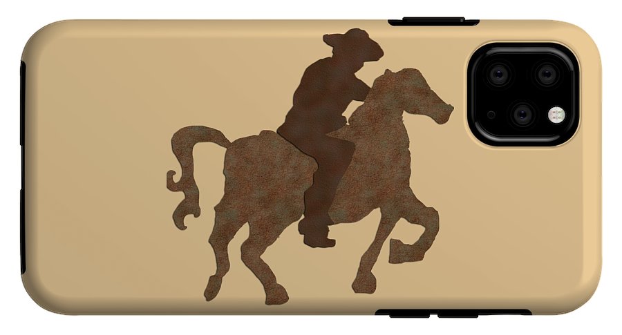 Cowboy On A Horse - Phone Case