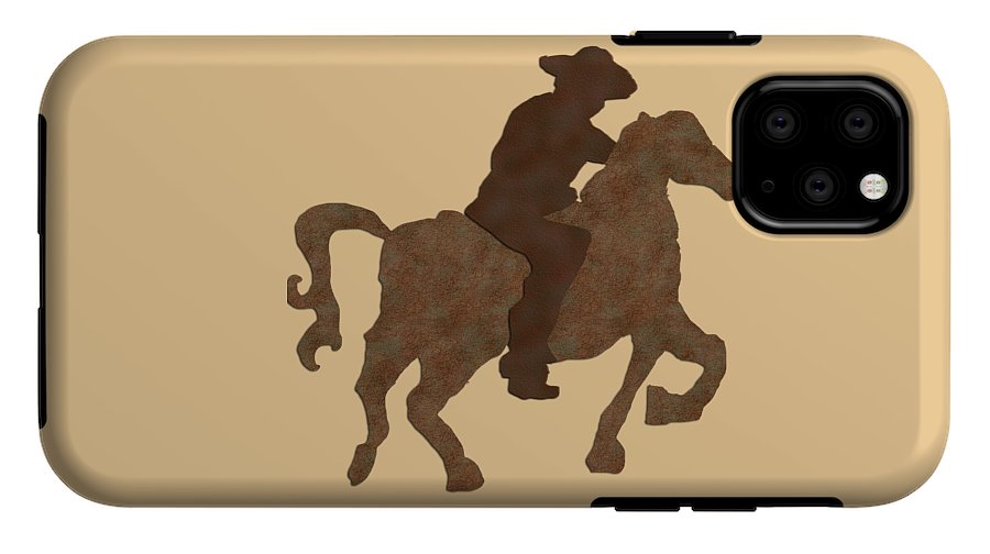 Cowboy On A Horse - Phone Case